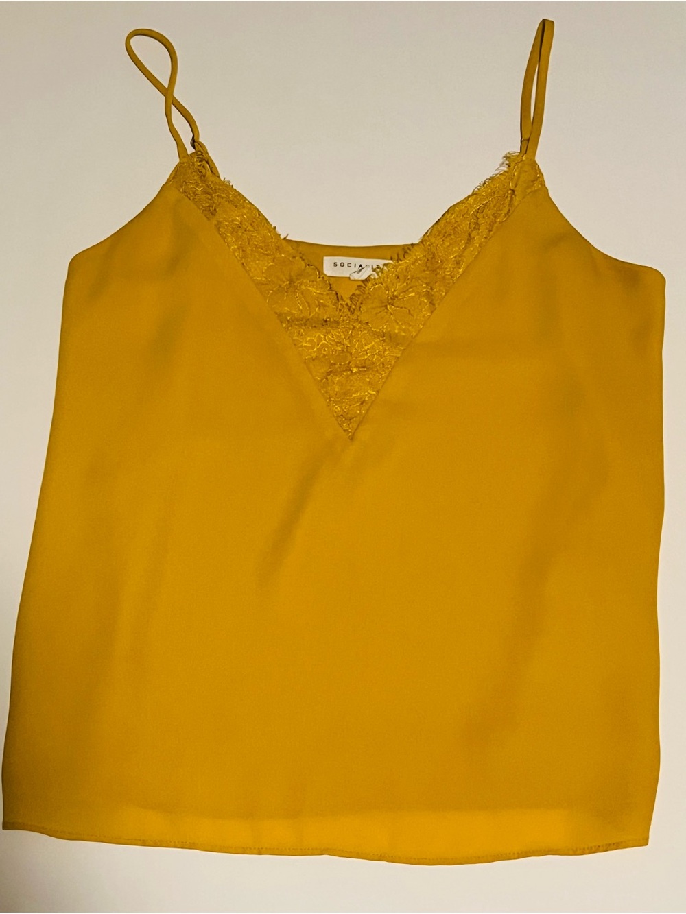 Society Lace-Trim Mustard Yellow Camisole